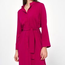 Sukienka Wiskozowa sukienka midi w kolorze fuksji S217 Fuksja – Nife