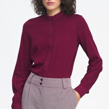 Bordowa bluzka z długim rękawem B156 Bordo – Nife
