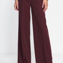 Bordowe spodnie typu wide leg SD81 Bordo – Nife
