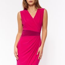 Kopertowa sukienka w kolorze fuksji S202 Fuksja – Nife