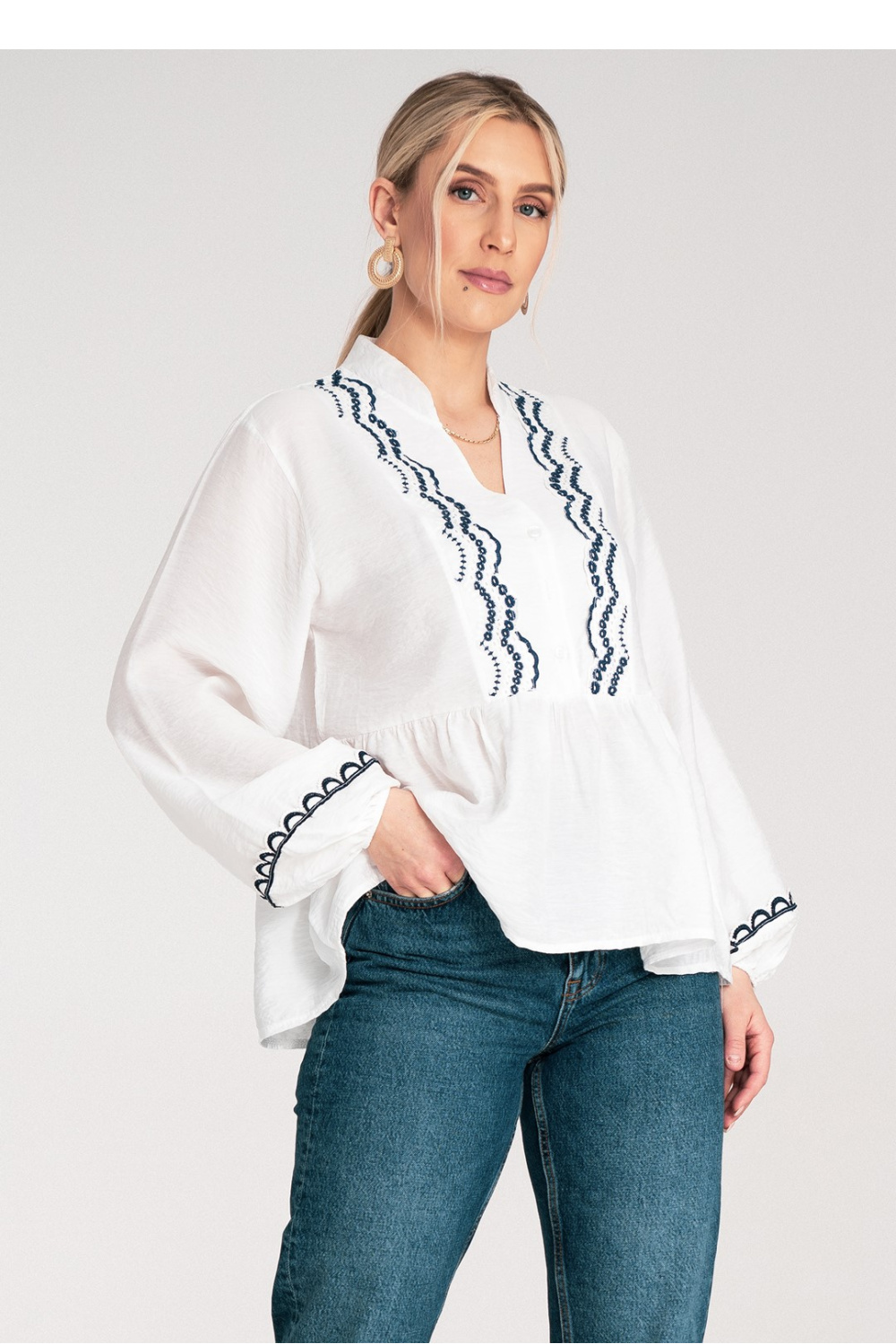 Bluzka Model M1192 White - Figl - obrazek 5