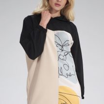 Sukienka Model M755 Black/Beige/Wzór 123 – Figl