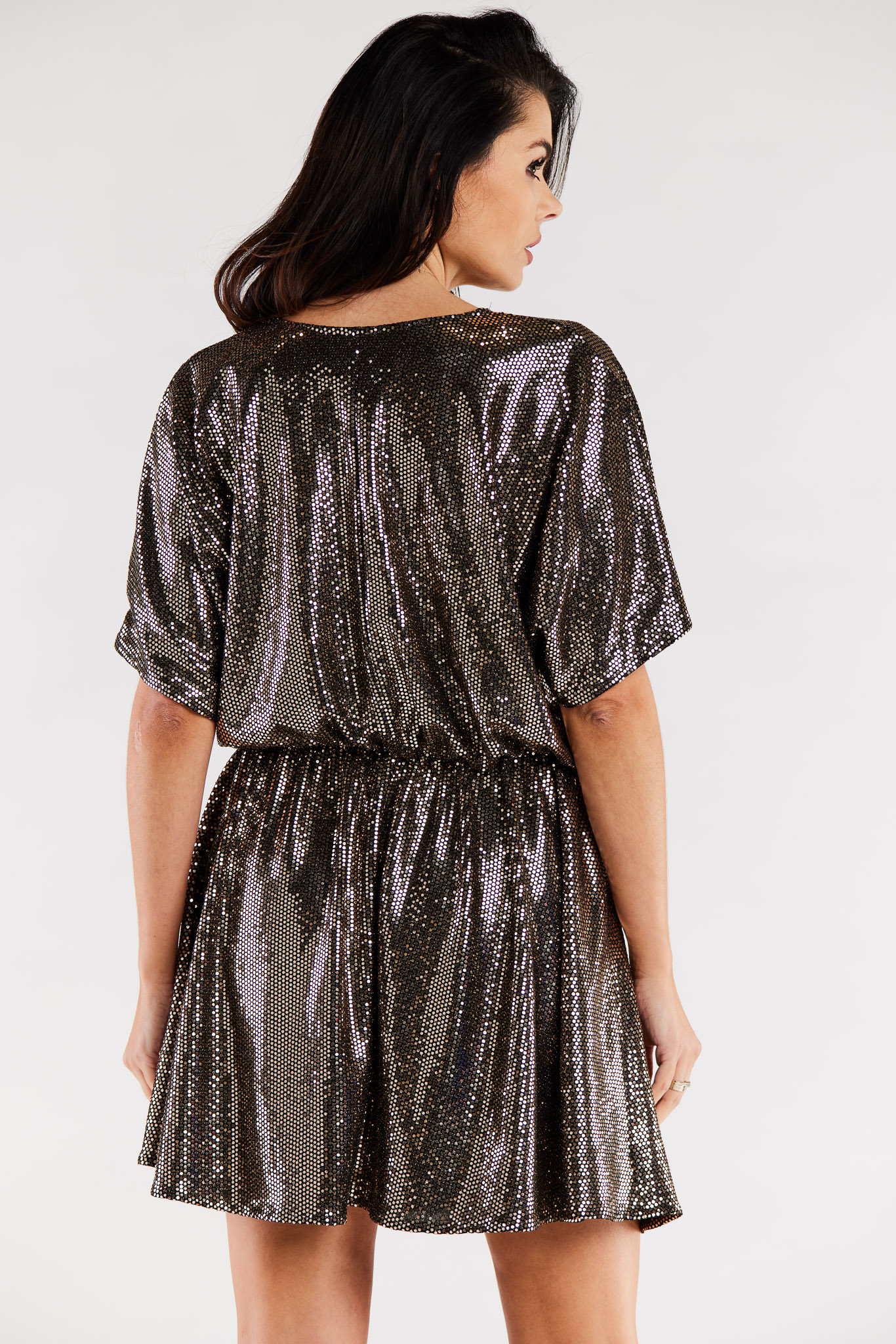 Sukienka Model A561 Gold Dots - awama - obrazek 4