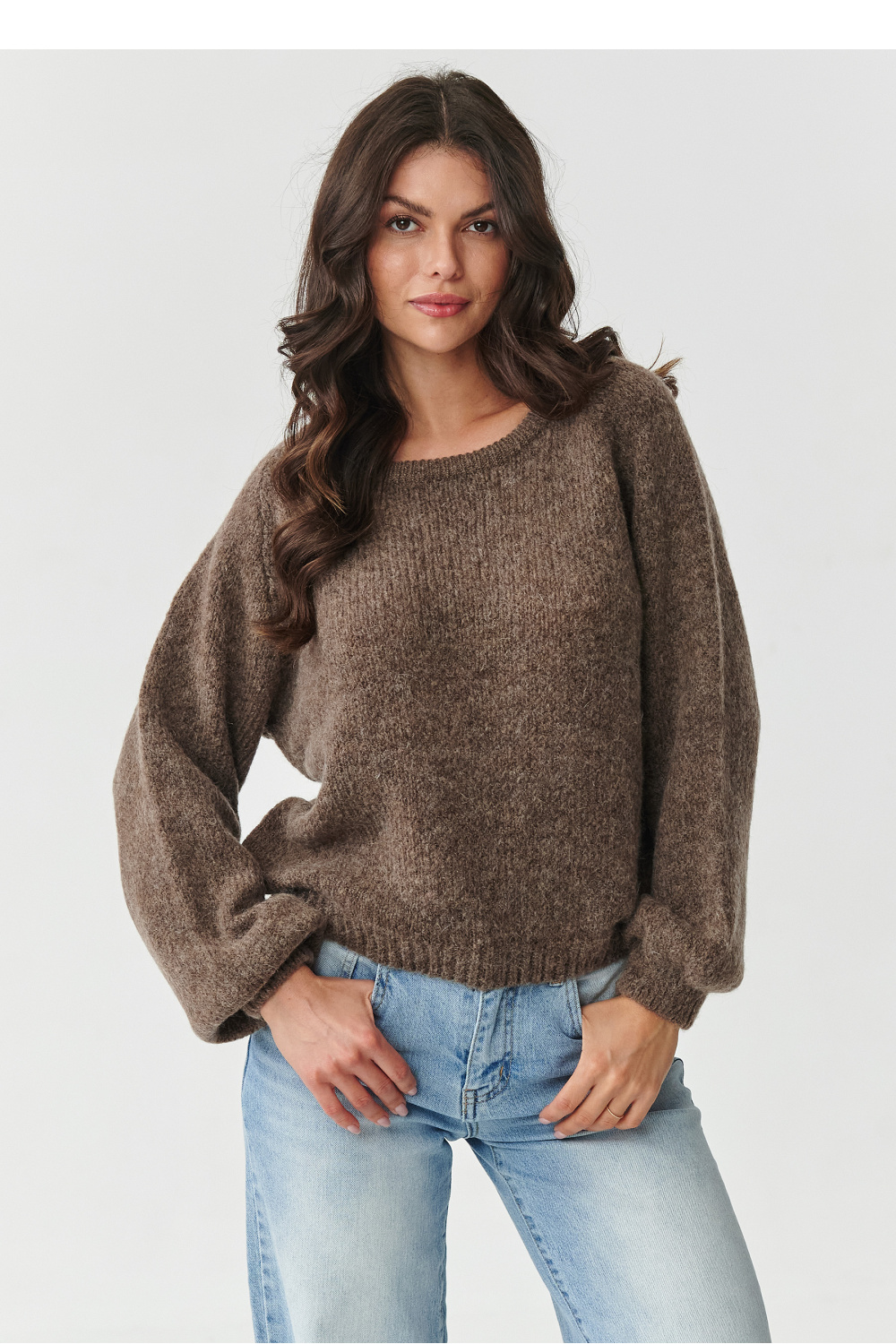 Sweter Damski Model S168 Mocca - Makadamia