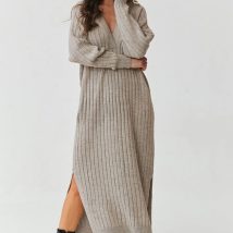 Sukienka Model S161 Beige Melange – Makadamia