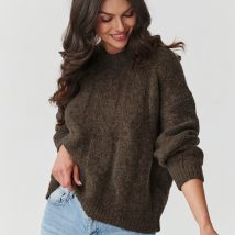 Sweter Damski Model S169 Ziemisty Brąz – Makadamia