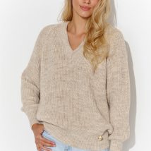 Sweter Damski Model S140 Beige Melange – Makadamia