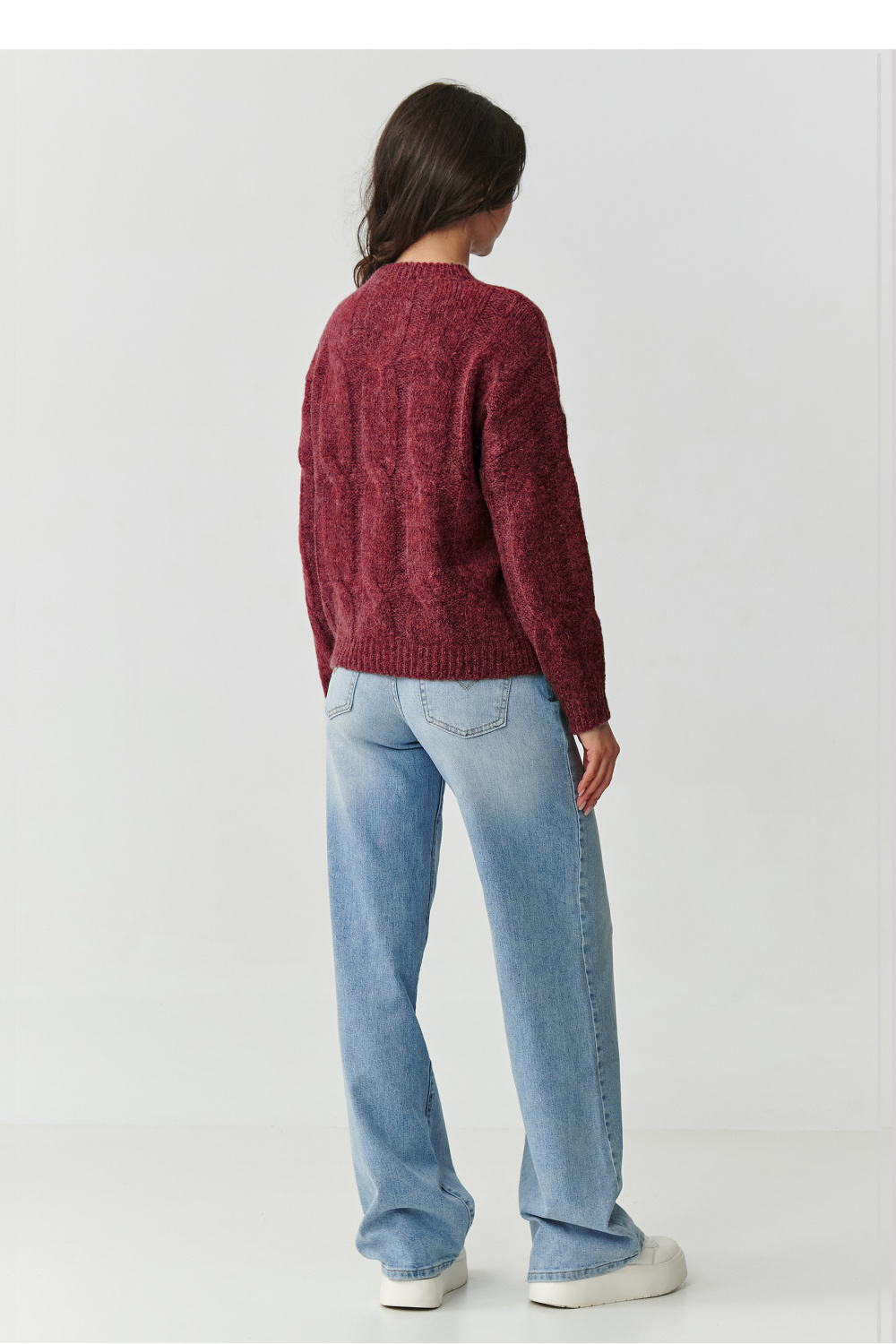 Sweter Damski Model S169 Bordo - Makadamia - obrazek 4
