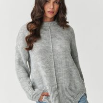 Sweter Damski Model S159 Grey Melange – Makadamia