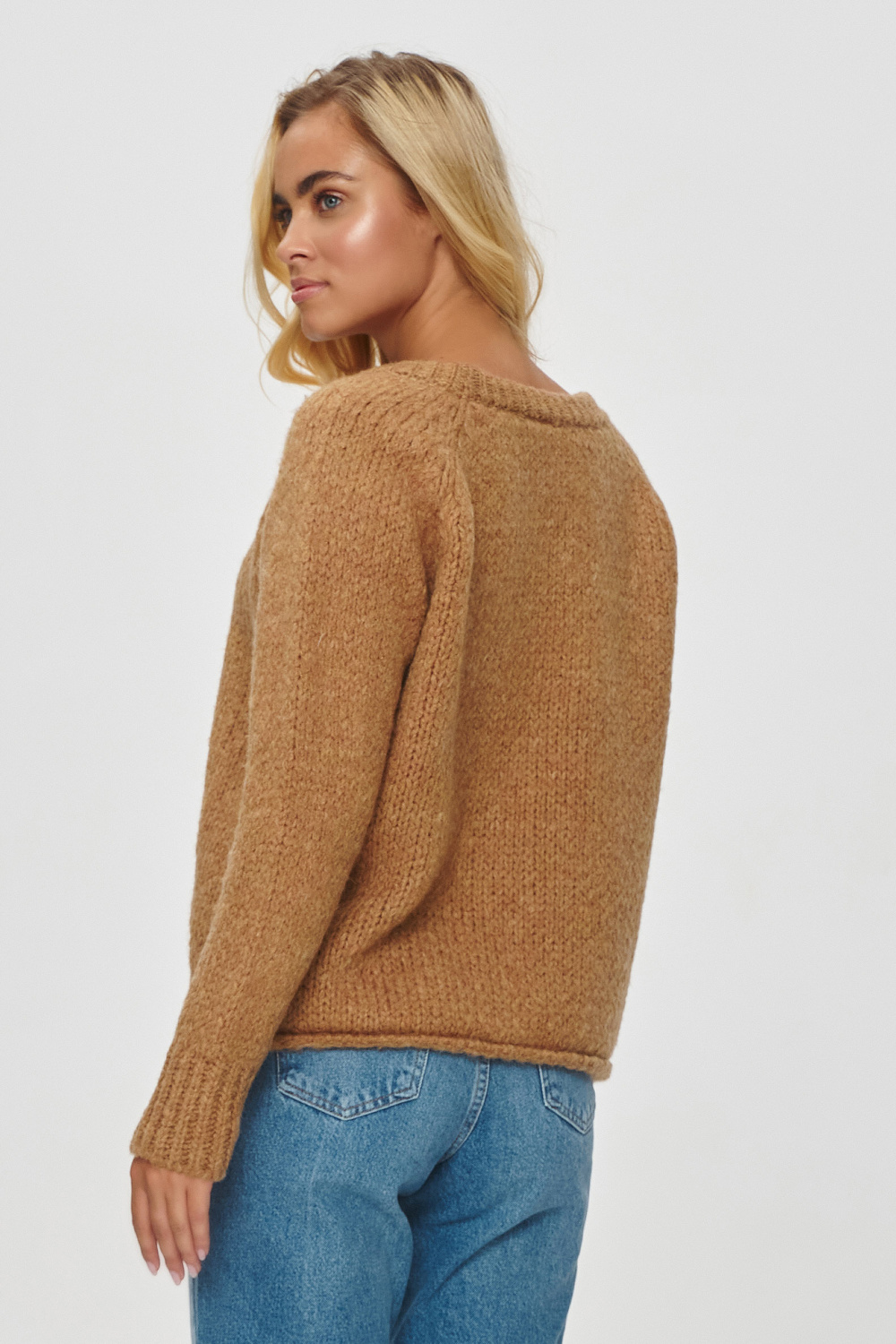 Sweter Damski Model S150 Camel - Makadamia - obrazek 4