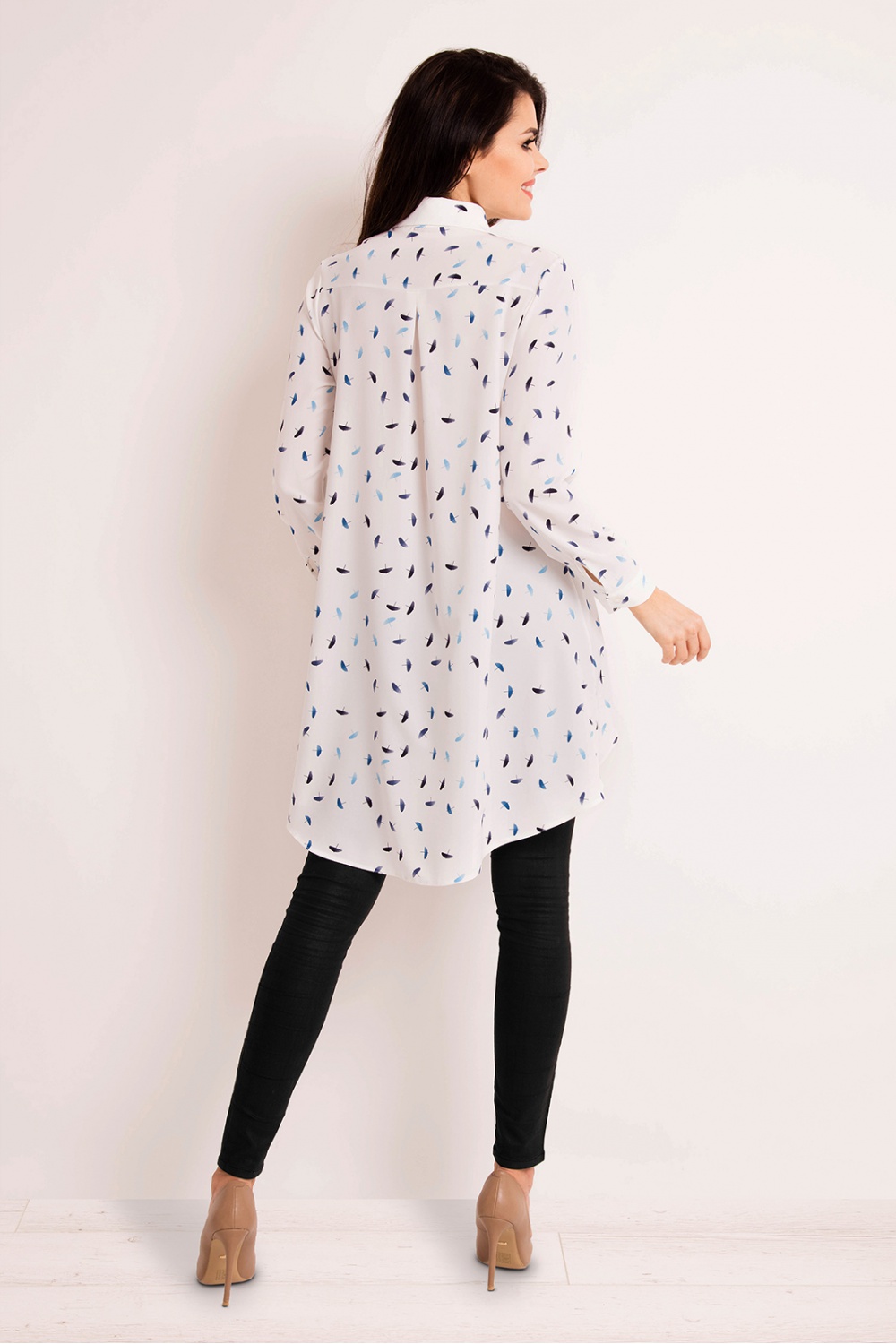 Koszula Damska Model M125 Blue Parasolki - Infinite You - obrazek 4