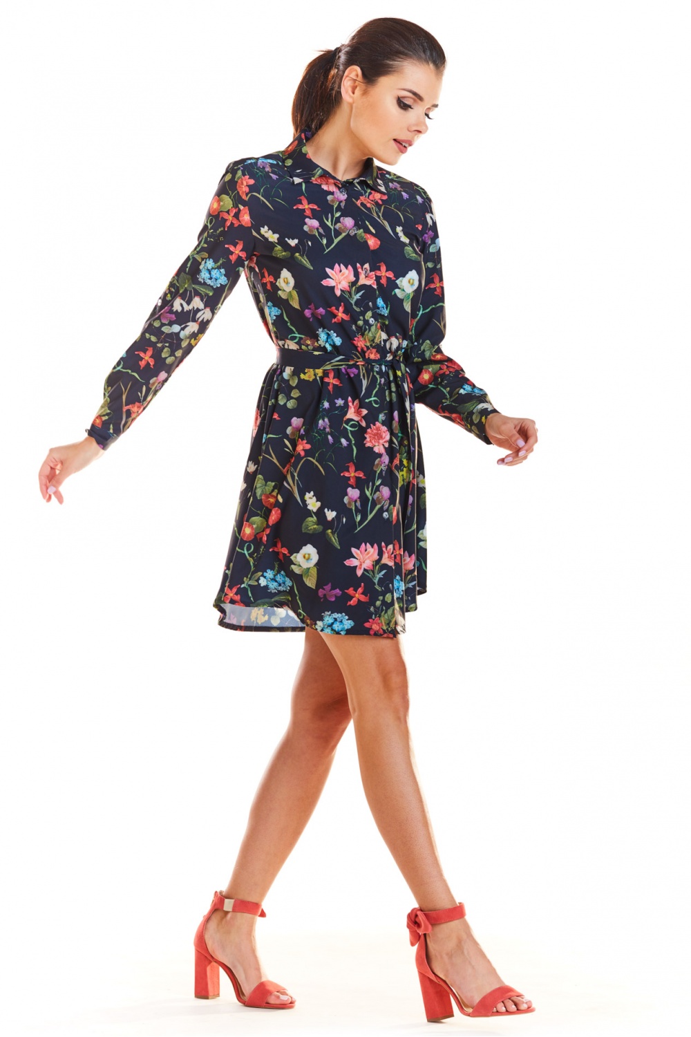 Sukienka Model M202 Flowers Navy - Infinite You - obrazek 5