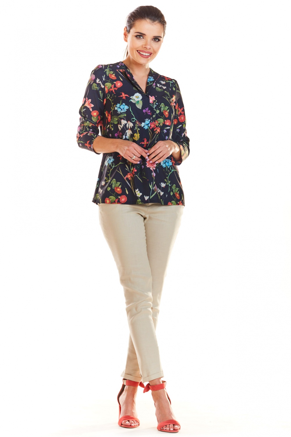 Bluzka Model M193 Flowers Navy - Infinite You - obrazek 5