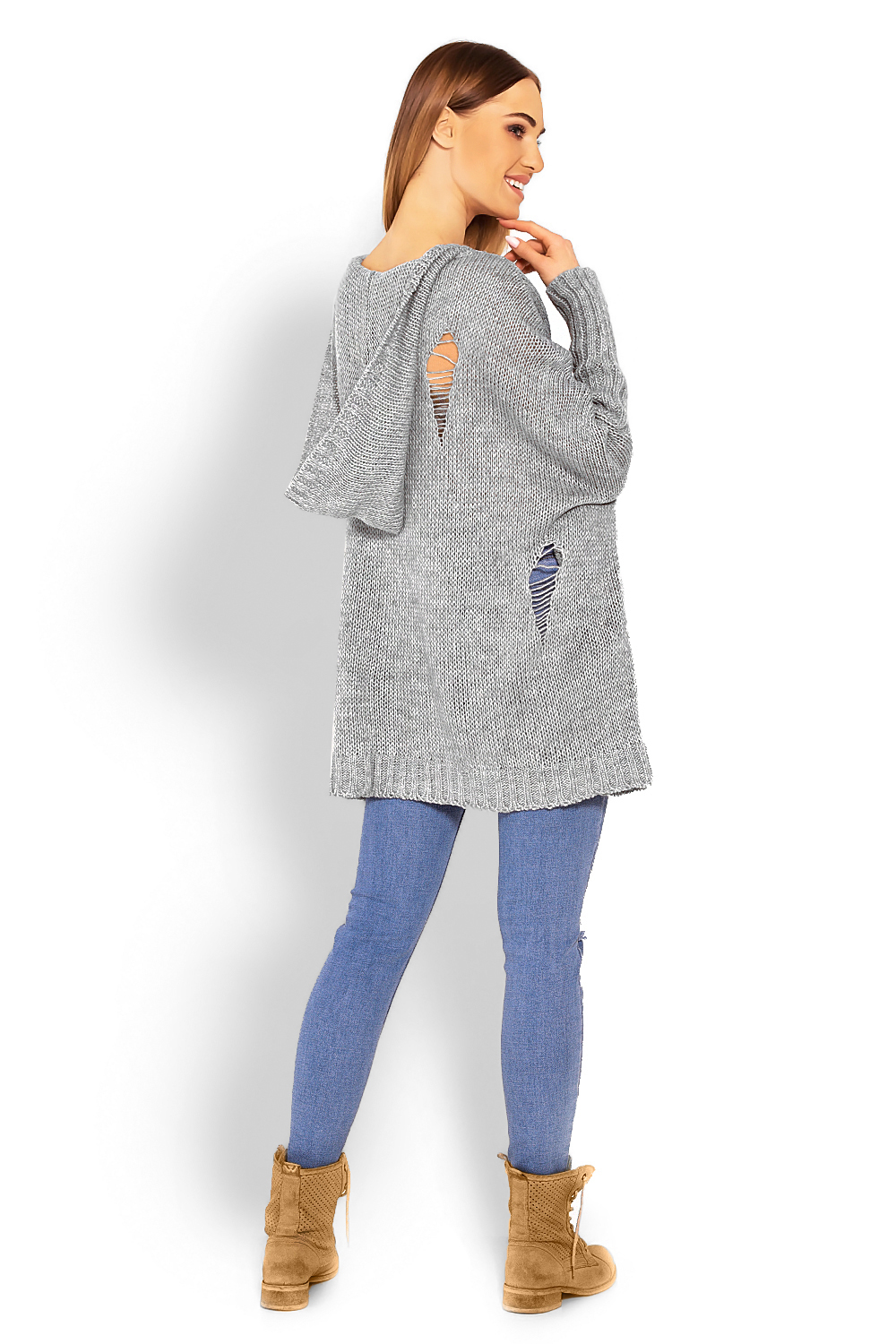 Sweter Damski Model 30055 Grey - PeeKaBoo - obrazek 4