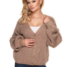 Sweter Kardigan Model 30077 Cappuccino – PeeKaBoo Hurtownia odzieży on-line, moda damska, bielizna i obuwie dla kobiet – Matterhorn.pl