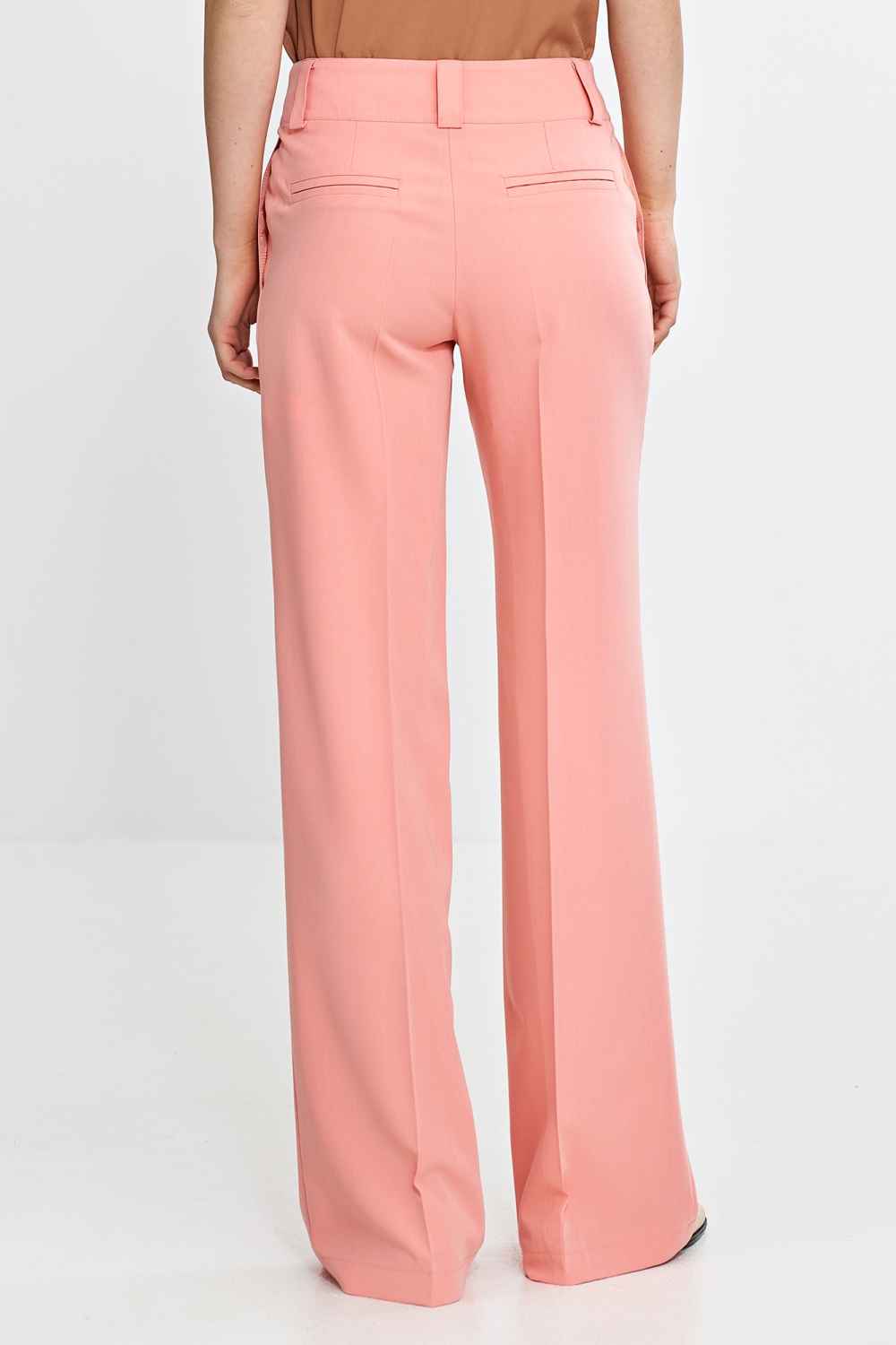 Spodnie wide leg z kantem SD112 Łosoś - Nife - obrazek 4