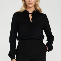 Bluzka z wiązaniem pod szyją B203 Black – Nife