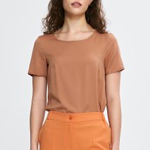 Bluzka basic z krótkim rękawem B193 Carmel – Nife