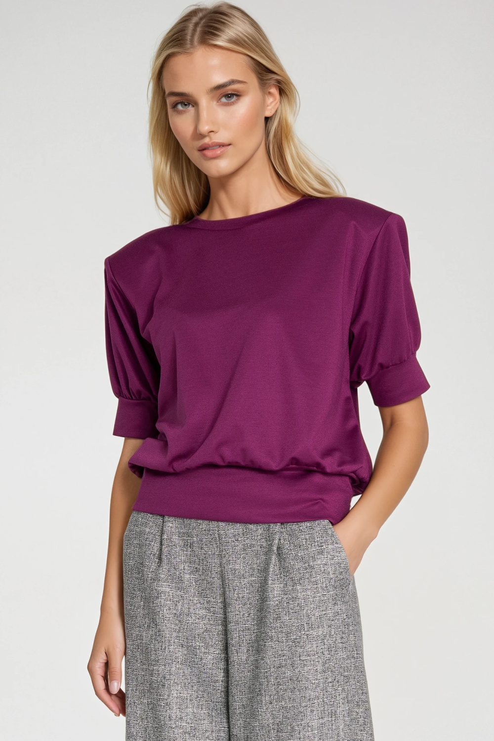 Bluza z krótkim rękawem BL12 Purpura - Nife
