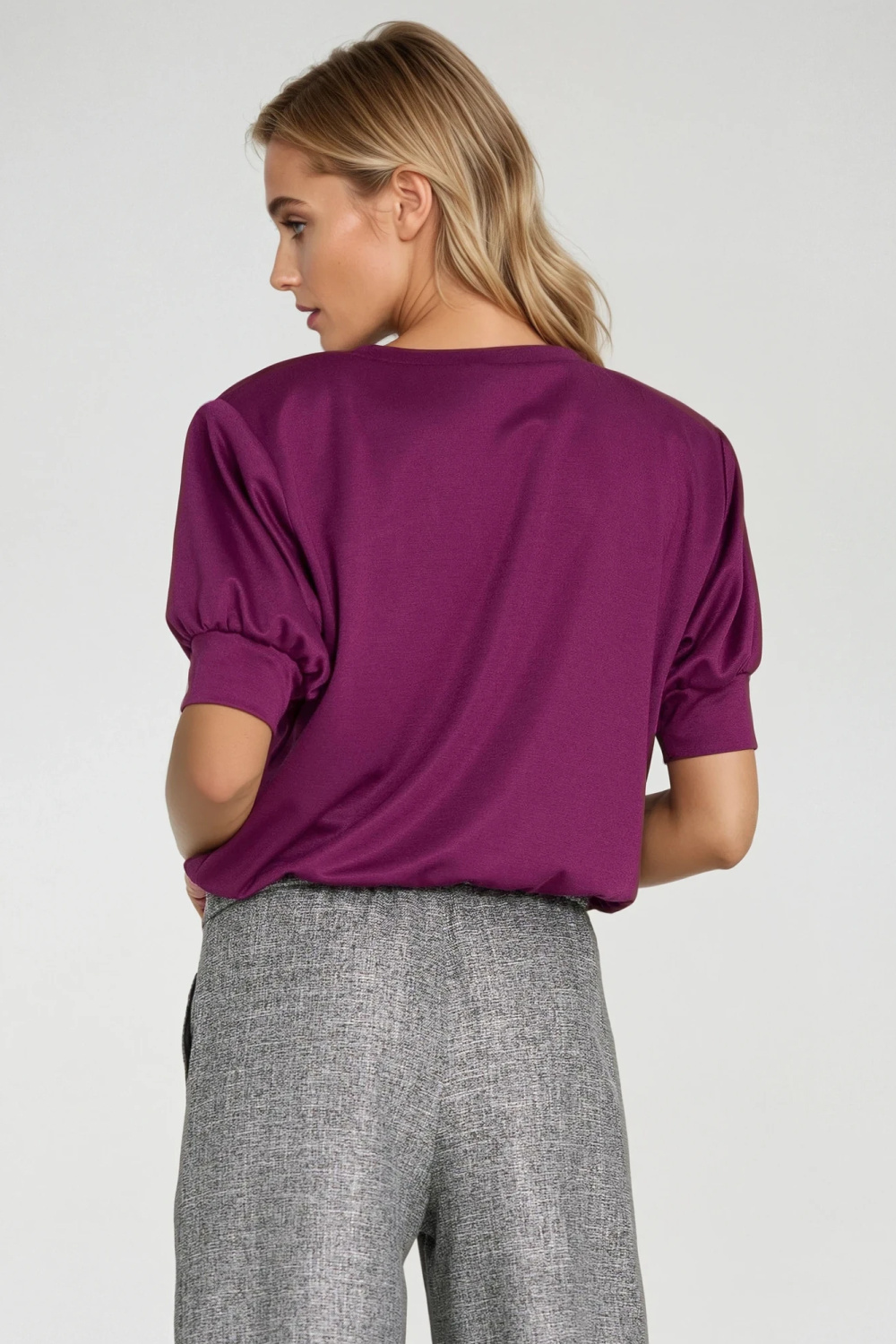 Bluza z krótkim rękawem BL12 Purpura - Nife - obrazek 4
