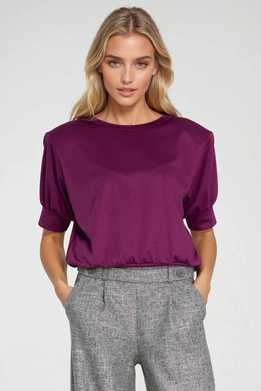 Bluza z krótkim rękawem BL12 Purpura - Nife - obrazek 5