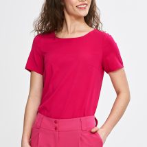 Bluzka basic z krótkim rękawem B193 Fuksja – Nife