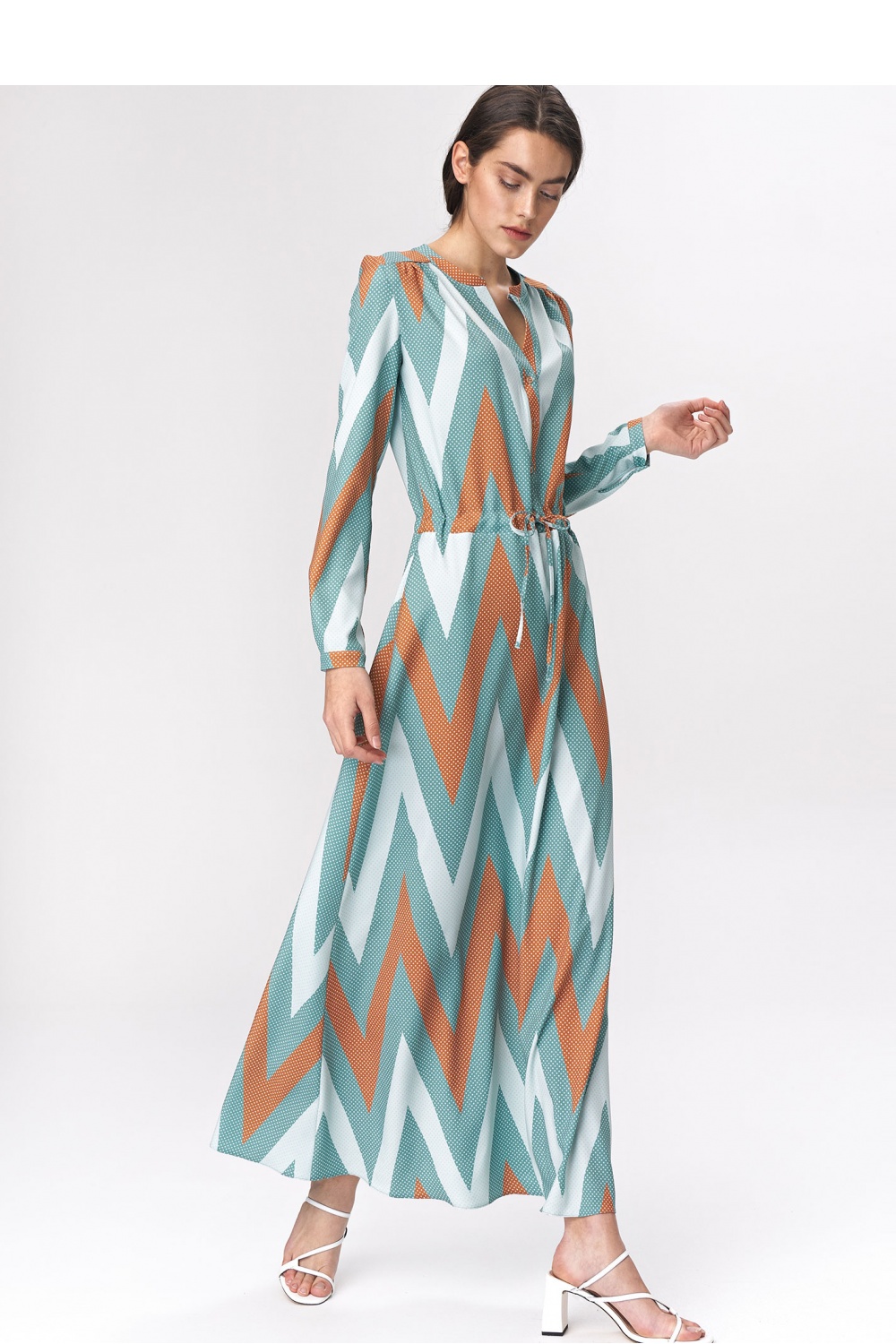 Sukienka Turkusowa sukienka maxi S140 Turkus - Nife - obrazek 3