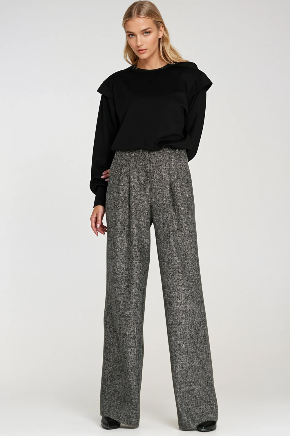 Bluza z wysokimi ściągaczami BL10 Black - Nife - obrazek 5