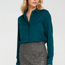 Bluzka z krytą plisą B205 Szmaragd – Nife