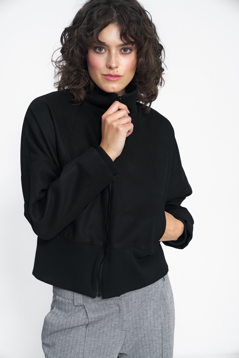 Czarna kurtka KU02 Black - Nife - obrazek 3