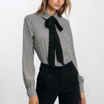 Bluzka z kokardą w romby B183 Black – Nife