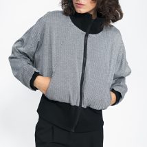 Kurtka w czarną jodełkę KU01 Black – Nife