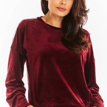 Bluza Damska Model A374 Bordo Welur – awama