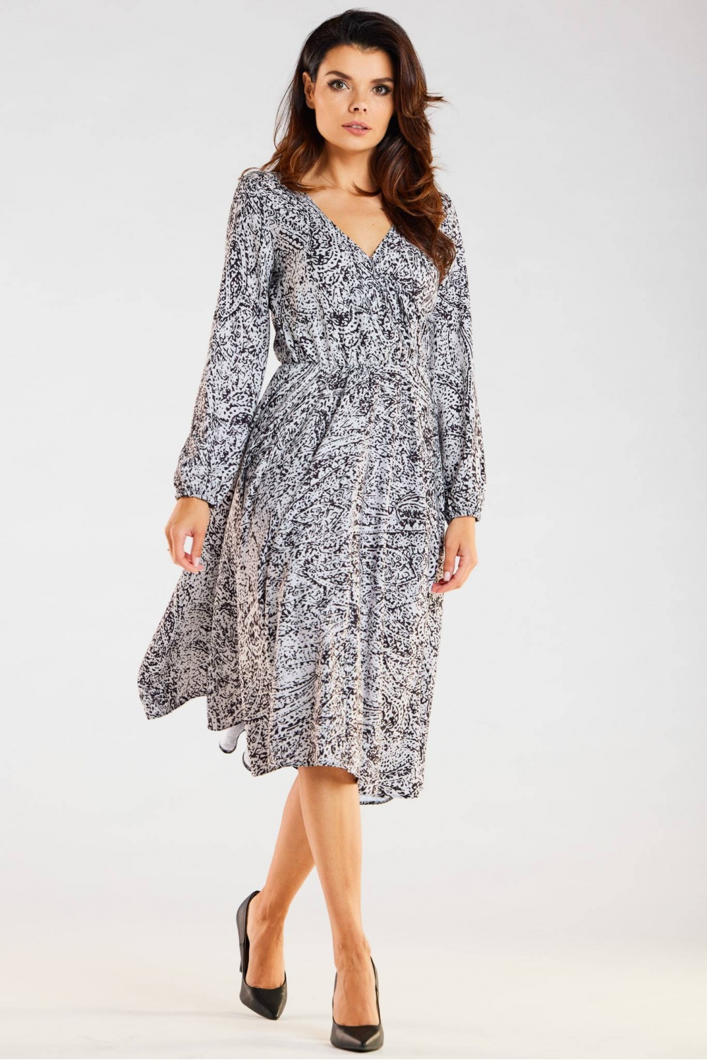 Sukienka Model A466 Black/White Pattern - awama - obrazek 3