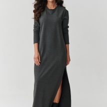 Sukienka Model M901 Grafit Melange – Makadamia