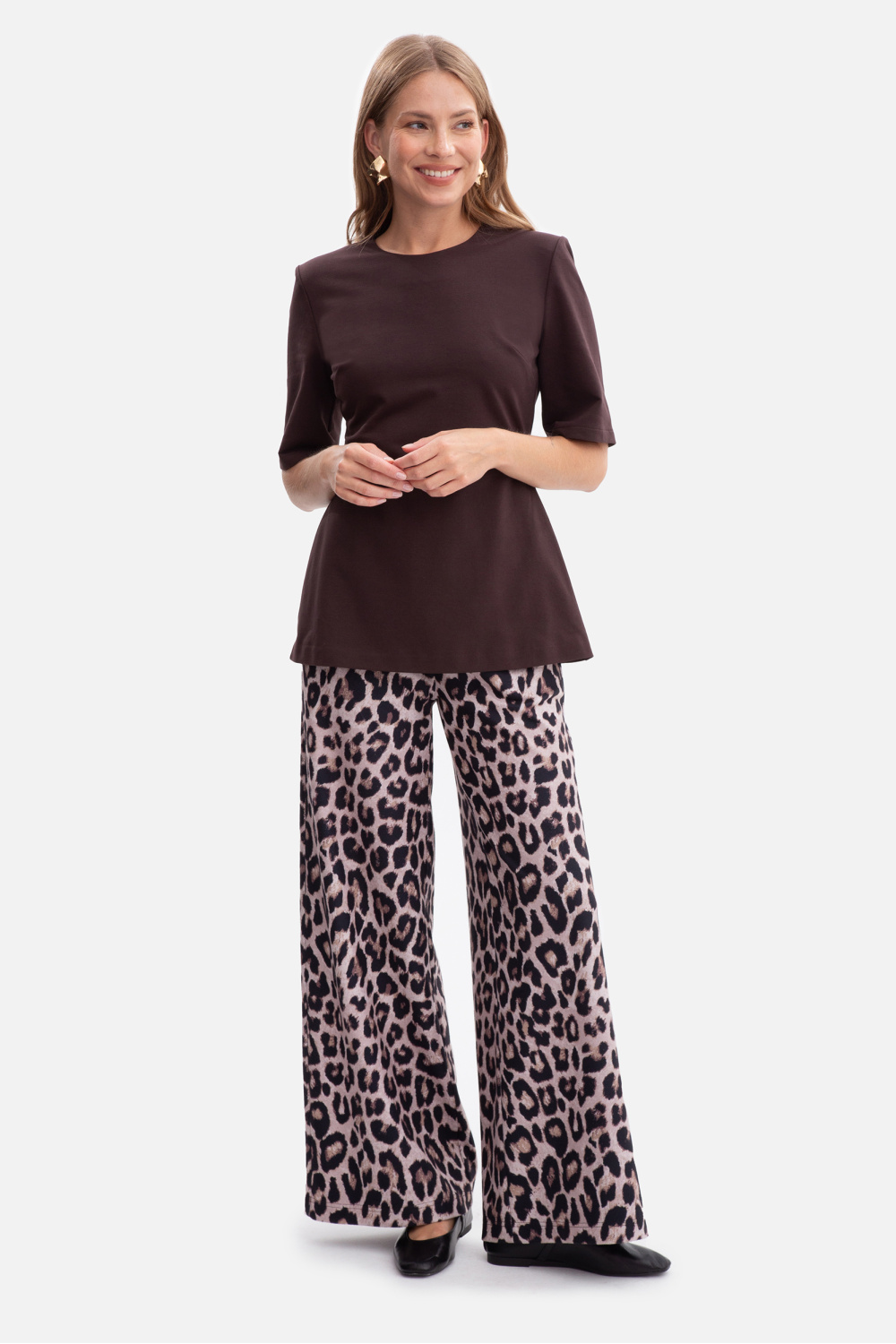 Bluzka Model B305 Gorzka Czekolada - BeWear - obrazek 3