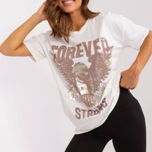 T-shirt Damski Model TW-TS-OB057.50 Ecru – Och Bella