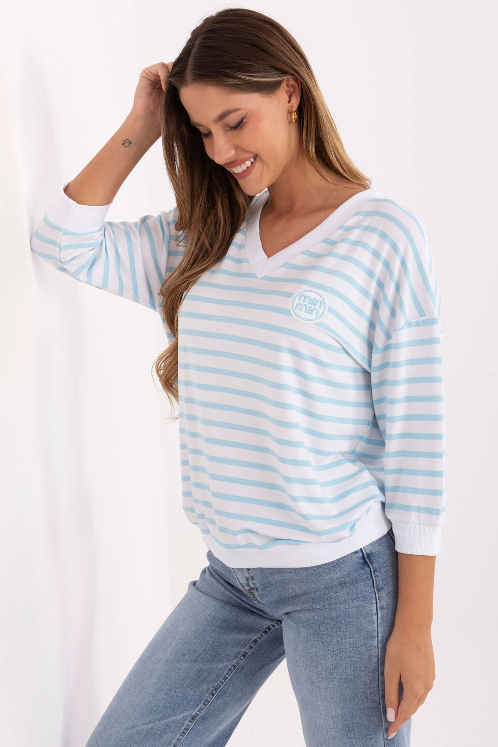 Bluzka Model RV-BZ-A791.53 White/Blue - Relevance - obrazek 3