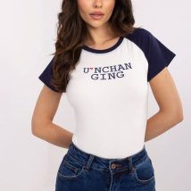 T-shirt Damski Model NM-TS-V7939.50 White/Navy – NM