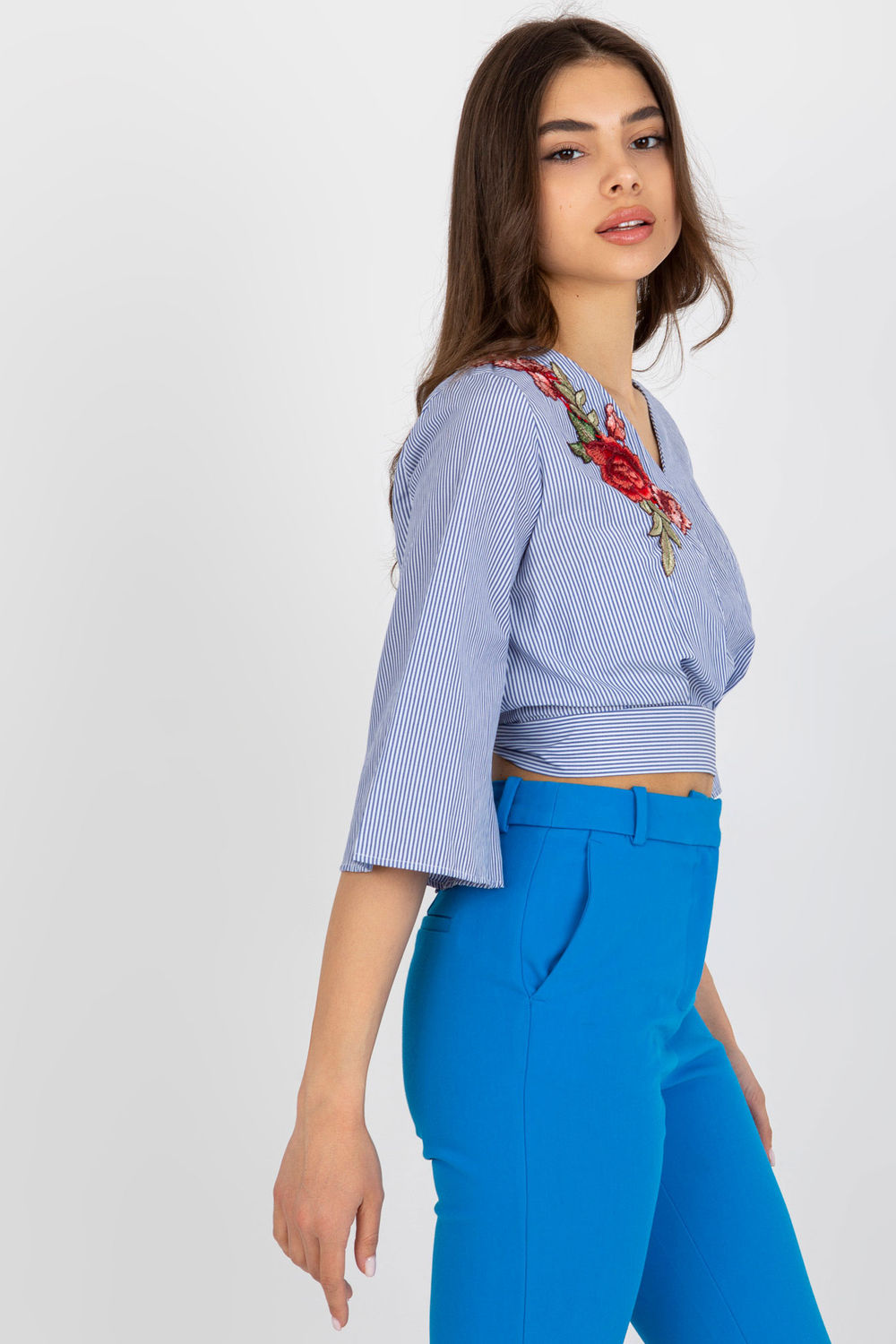 Bluzka Model LK-BZ-506243.78 White/Navy - Lakerta - obrazek 5