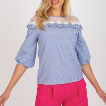 Bluzka Model LK-BZ-509336.55P White/Blue – Lakerta