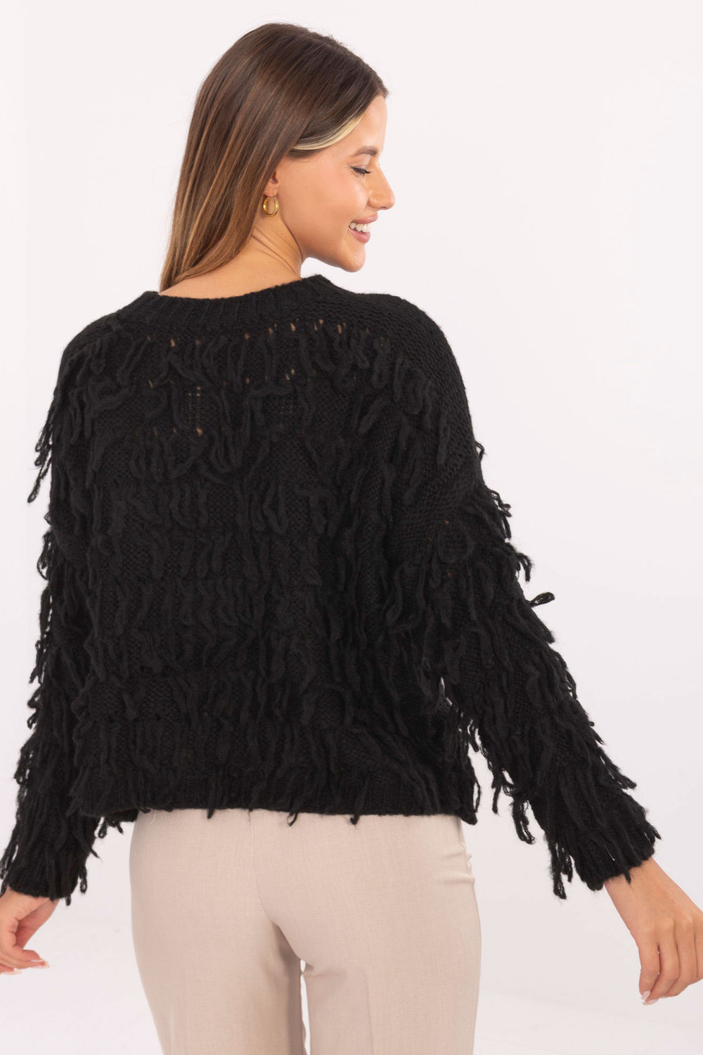 Sweter Damski Model MI-SW-2008.86 Black - Rue Paris - obrazek 4