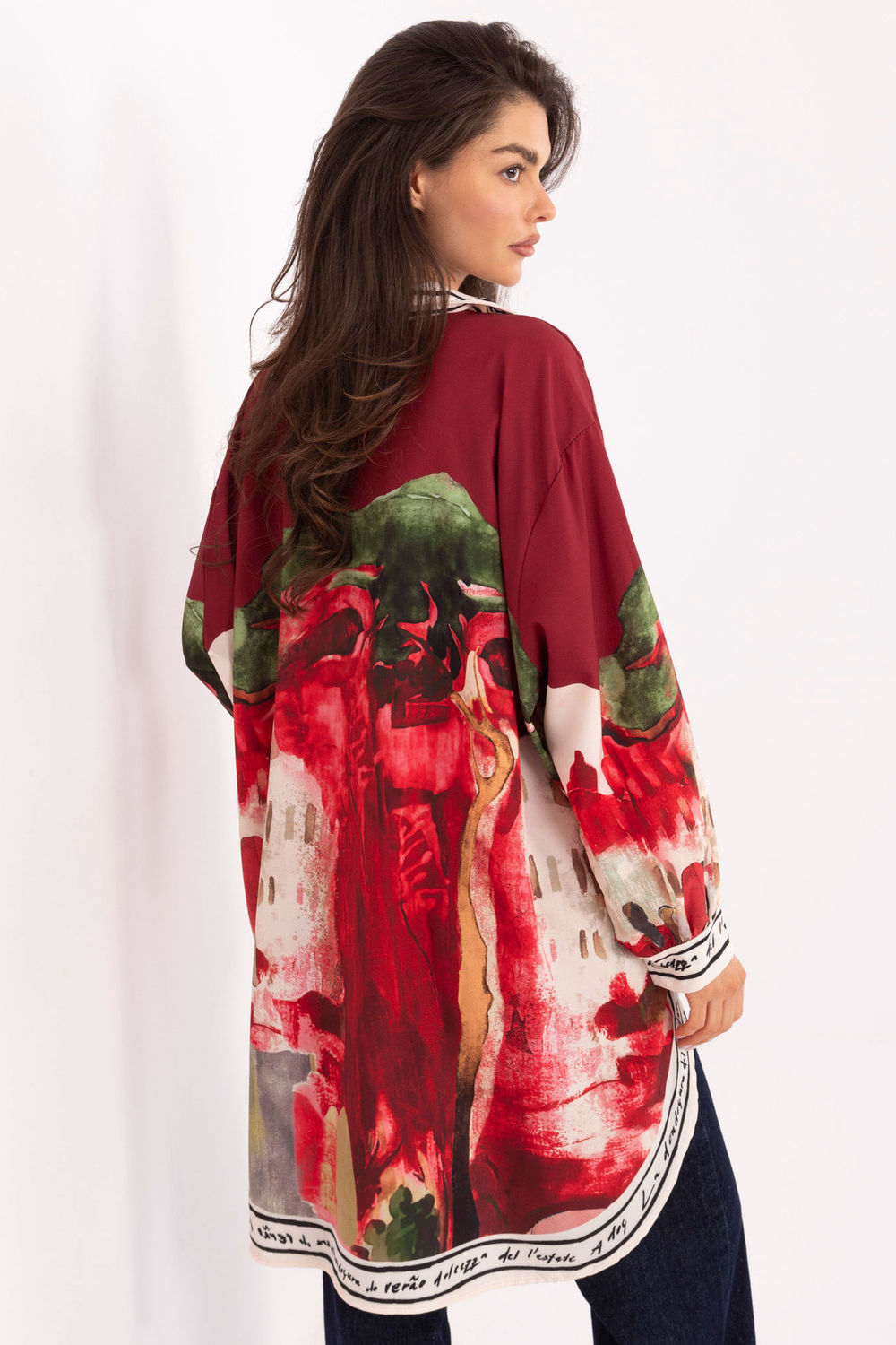 Koszula Damska Model IT-KS-18729.12 Bordo - Rue Paris - obrazek 4