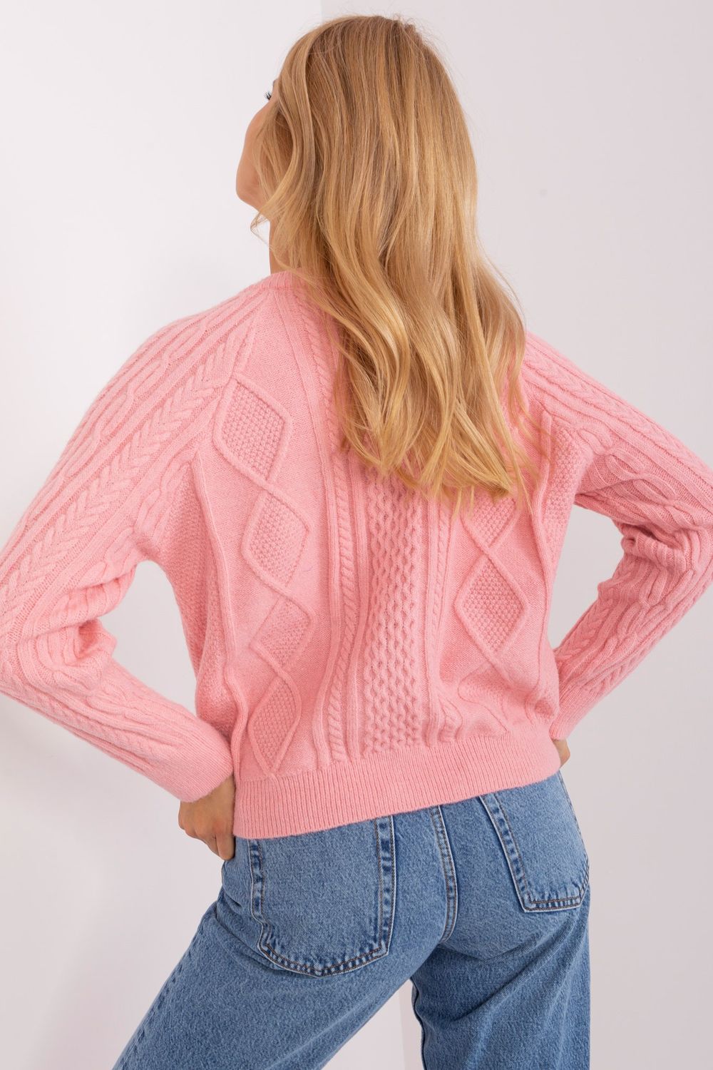 Sweter Damski Model AT-SW-2346-2.99P Light Pink - AT - obrazek 4