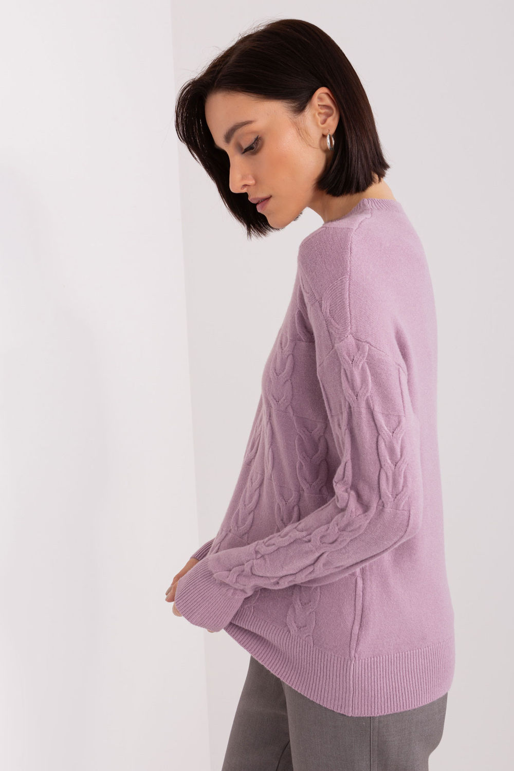 Sweter Damski Model AT-SW-2340.43 Violet - AT - obrazek 3