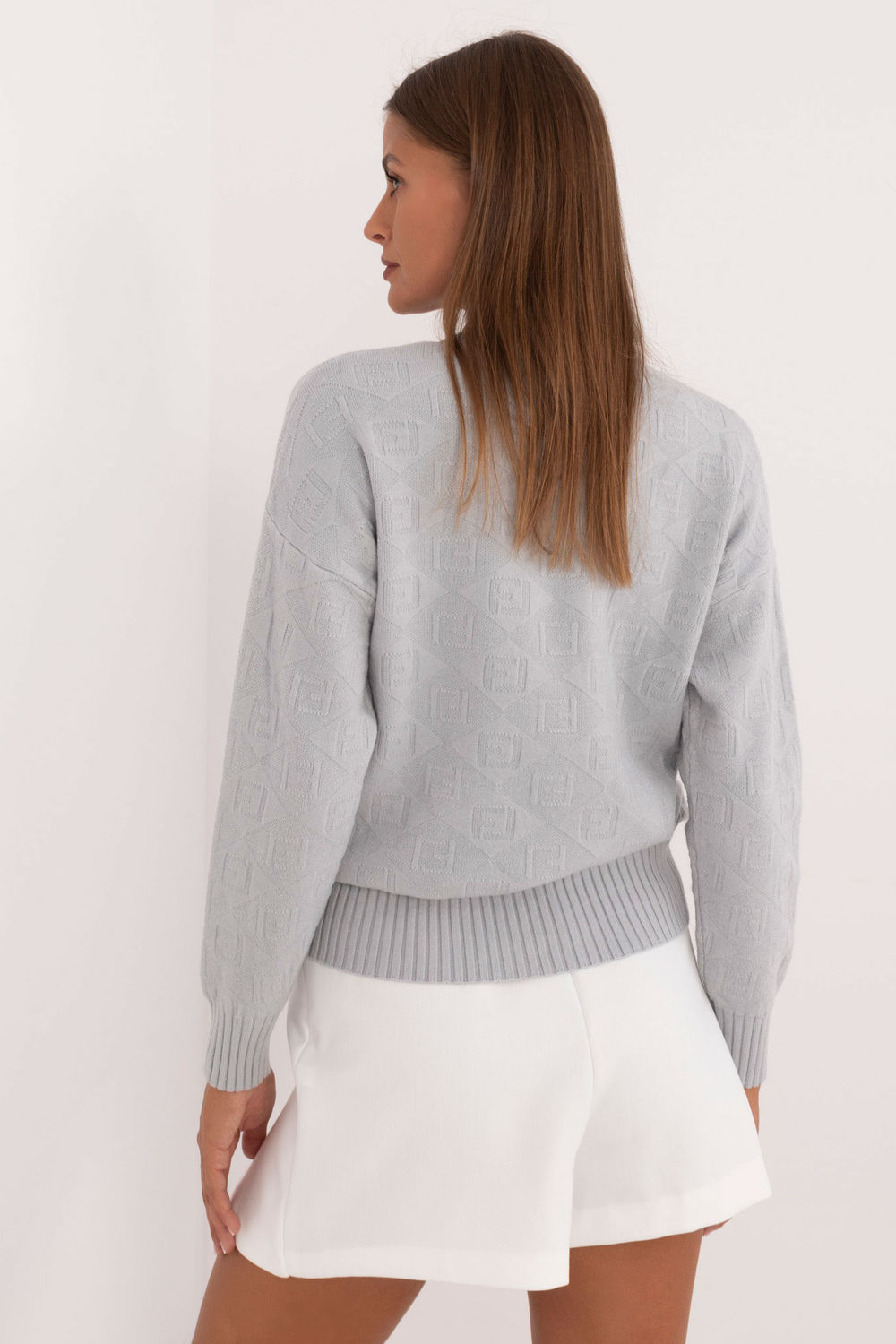 Sweter Damski Model AT-SW-2339.54 Light Grey - AT - obrazek 4