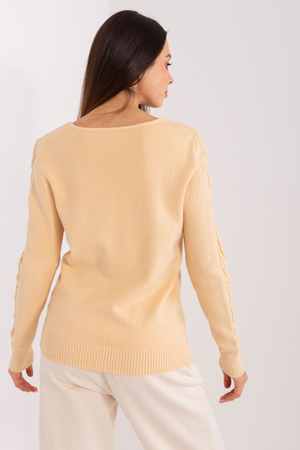 Sweter Damski Model AT-SW-2329.98P Beige - AT - obrazek 4