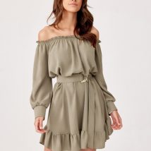 Sukienka Model Cindy KHK SUK0400 Khaki – Roco Fashion