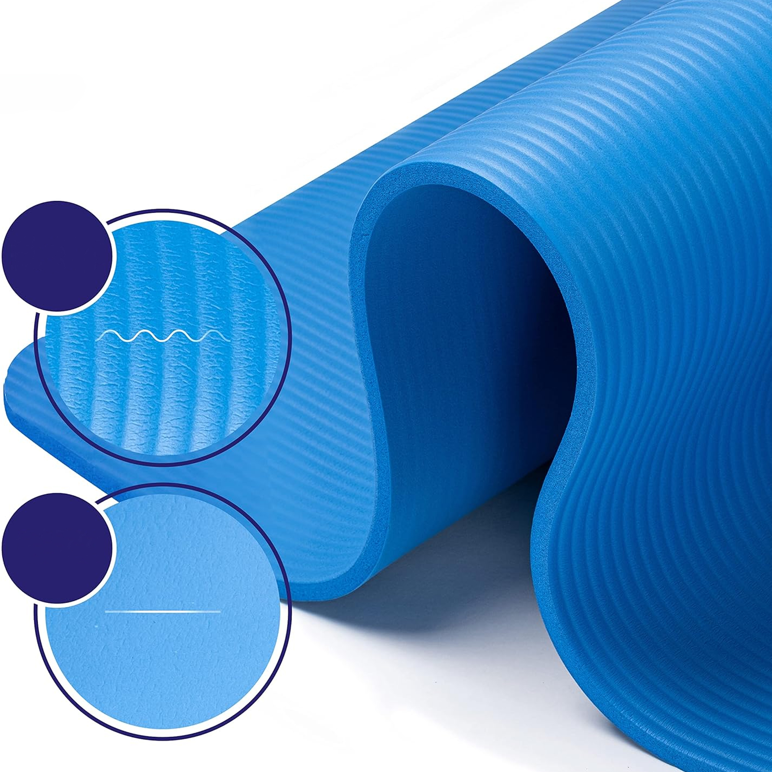 MATA GIMNASTYCZNA DO ĆWICZEŃ JOGI PILATESU FITNESS KARIMATA GRUBA NBR DUŻA - obrazek 5