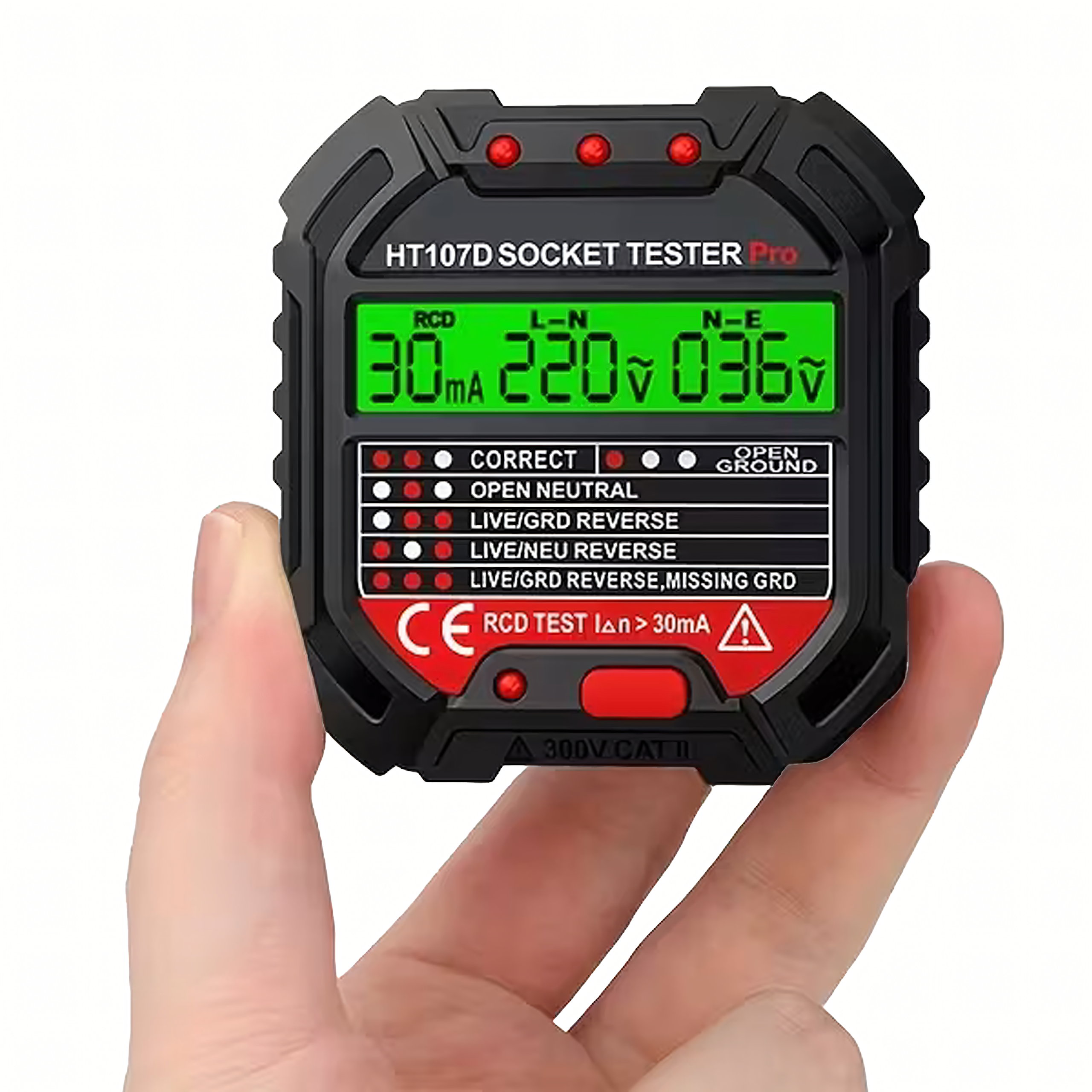 Tester Napięcia Gniazd Sieciowych Elektrycznych Gniazdek Kontaktów LCD RCD - obrazek 4